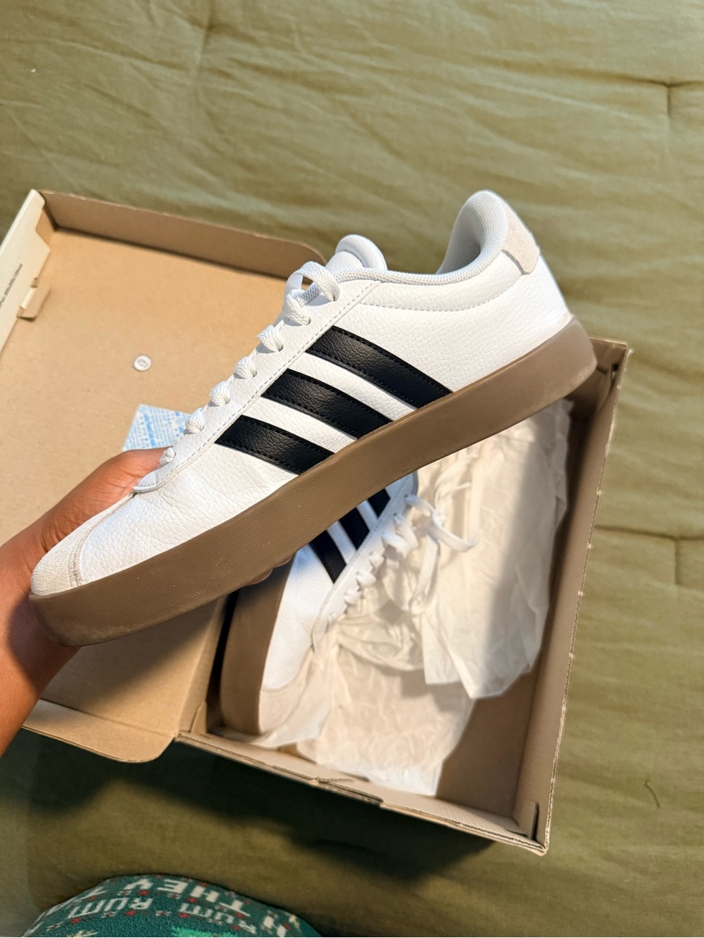adidas Black Stripes and Brown Gum Sole with charms